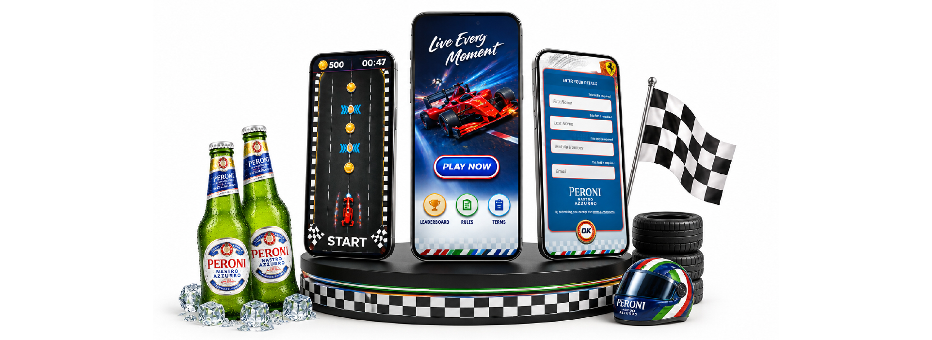 Peroni Game Interface on Phones